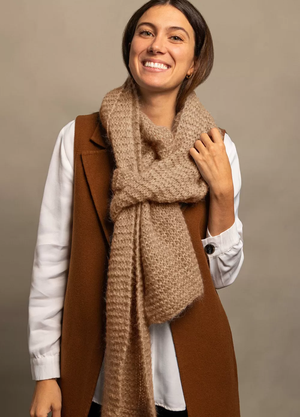 Best Sale We Are Knitters Adorable Scarf Kit TouchmeMohairBeige