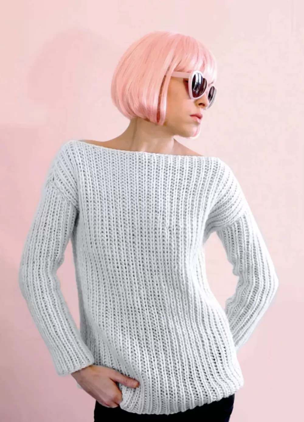 Cheap We Are Knitters Buttercream Sweater x @morganem2 Kit PetiteWoolGrey