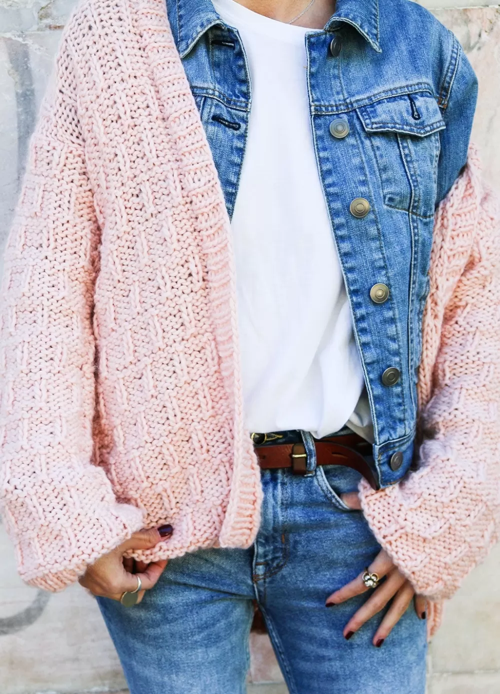 Flash Sale We Are Knitters Emei Cardigan Kit PetiteWoolMillennialPink