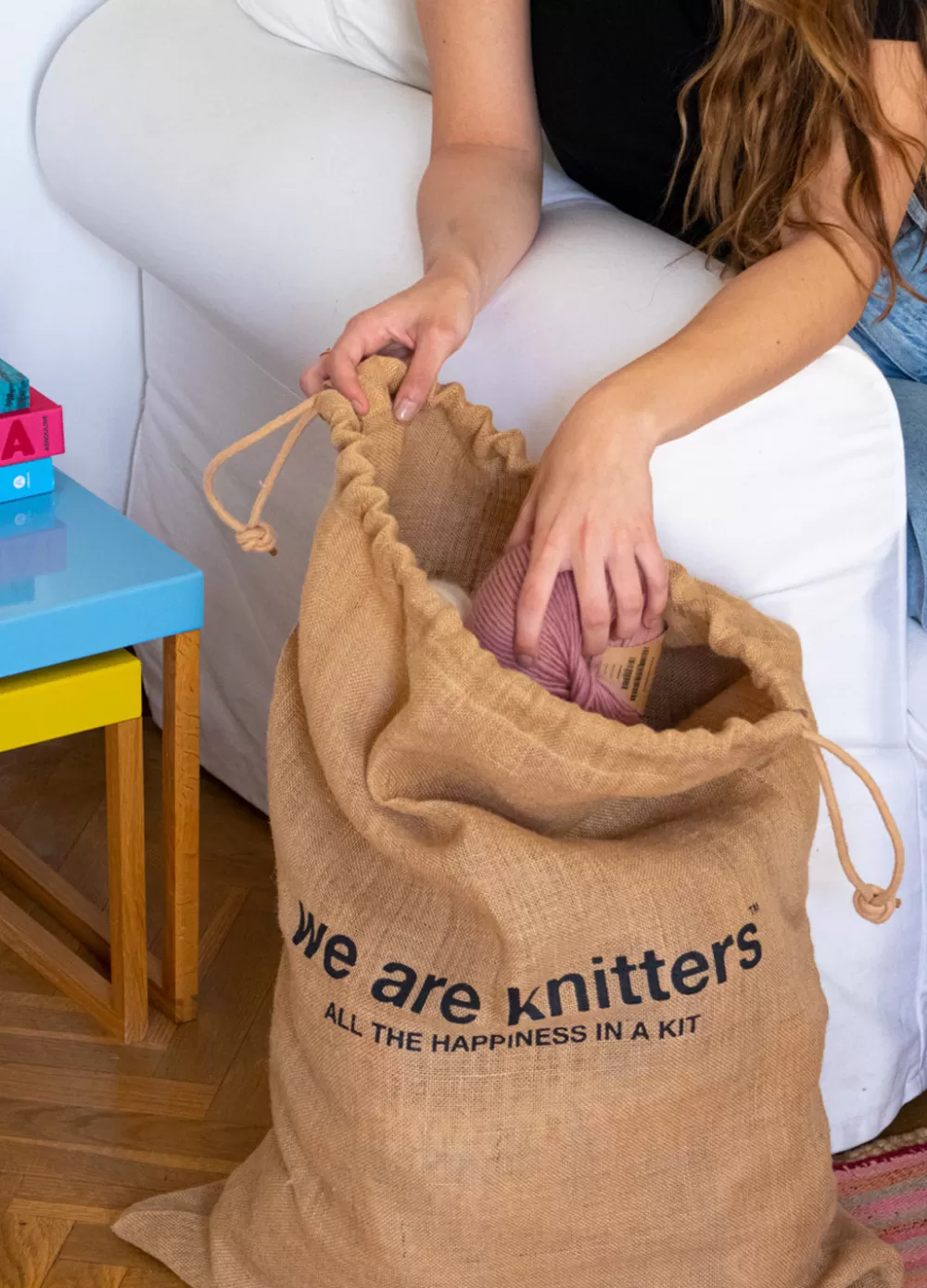 Online We Are Knitters Jute Bag