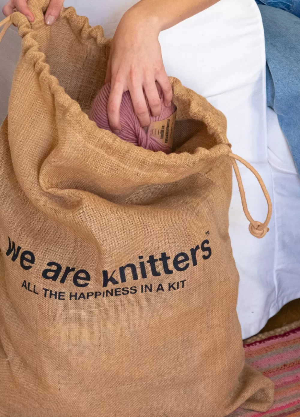 Online We Are Knitters Jute Bag