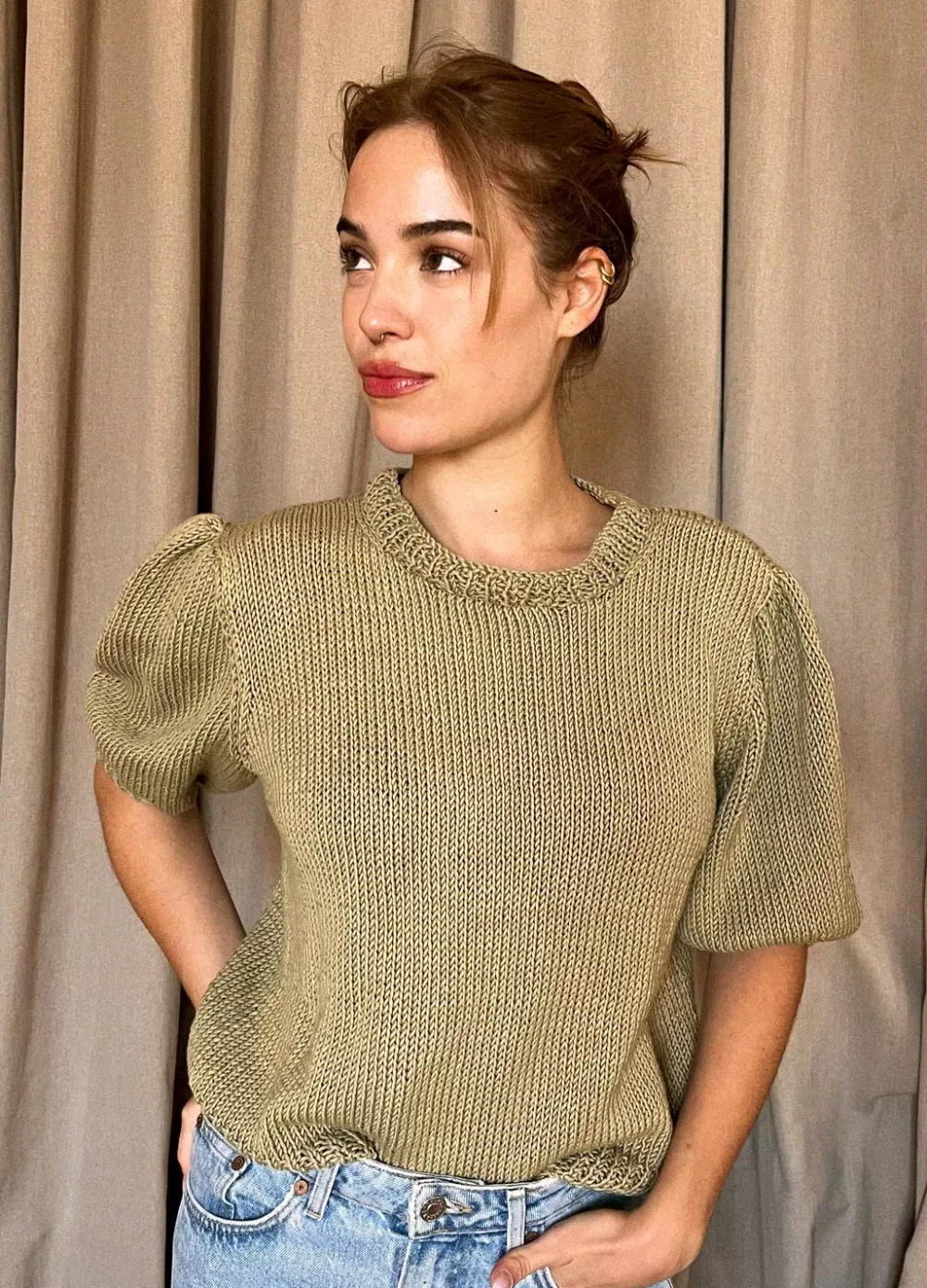 Online We Are Knitters Metis Tee Kit PimaCottonKhaki