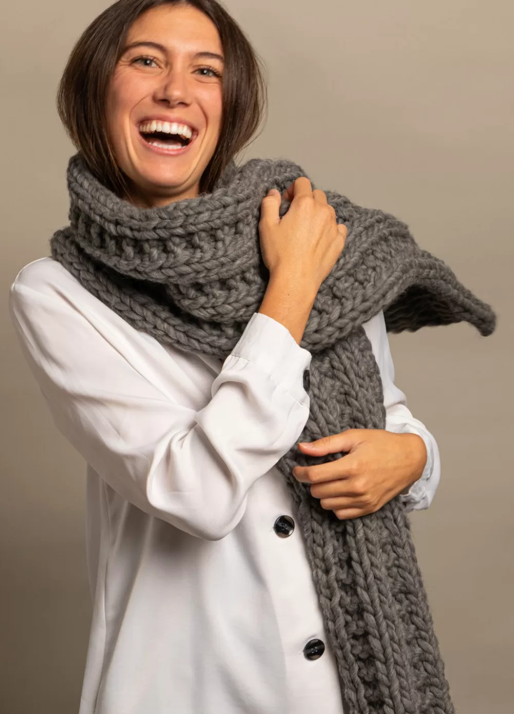 Hot We Are Knitters Nico Scarf Kit TheWoolSpottedGrey