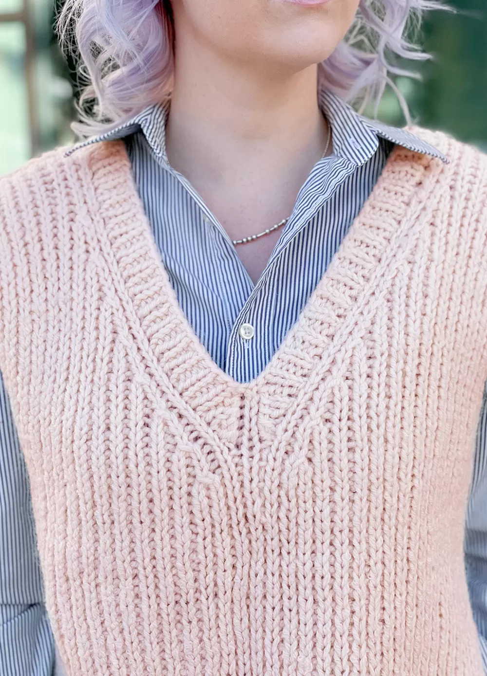 New We Are Knitters Step Into Prep Vest x @knitatude Kit MeripacaMillennialPink