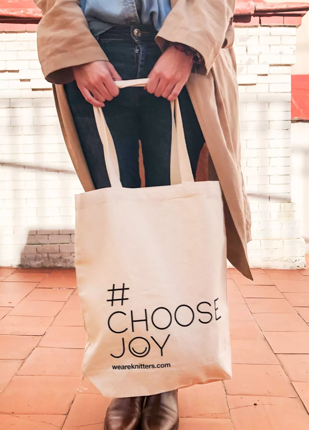 Clearance We Are Knitters Tote Bag: Choose Joy