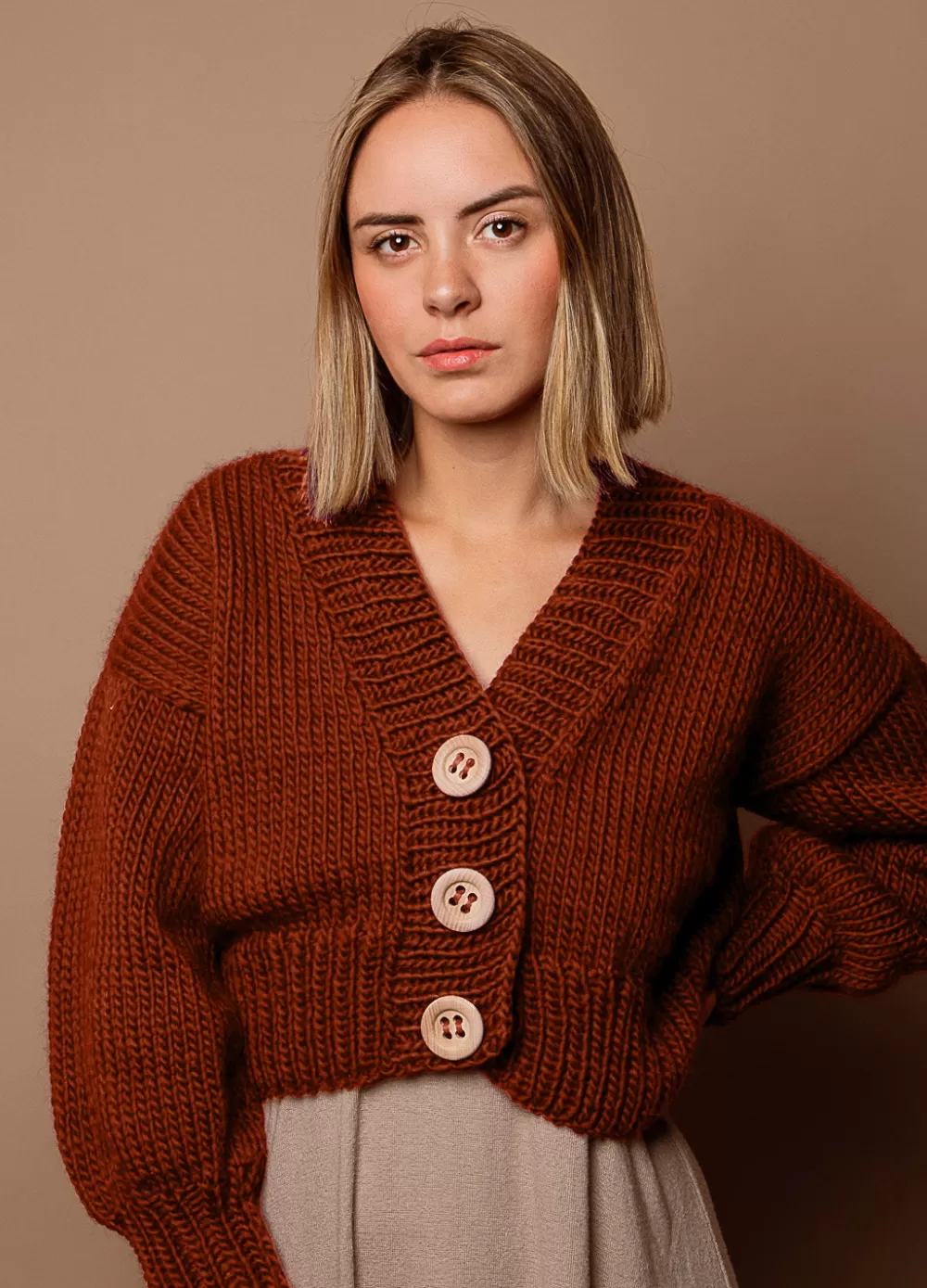 Outlet We Are Knitters Tupelo Cardigan Kit PetiteWoolCinnamon