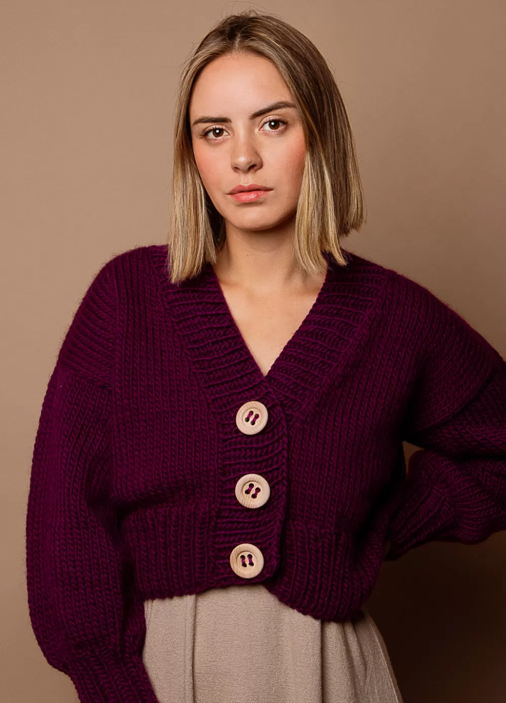 Outlet We Are Knitters Tupelo Cardigan Kit PetiteWoolCinnamon